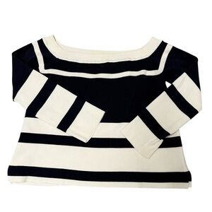 J. Crew White Navy Nautical Cropped Cotton Sweater - Size XS